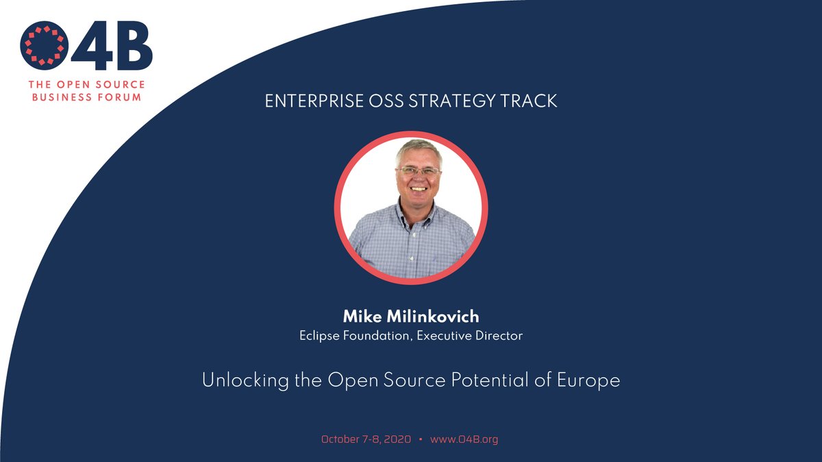 O4B_Forum's tweet photo. Follow the link to see #O4B keynote by @mmilinkov, Executive Director at @EclipseFdn, and learn about unlocking the open source potential of Europe.   

https://t.co/o2TKGA7weh https://t.co/g4b347tq3e
