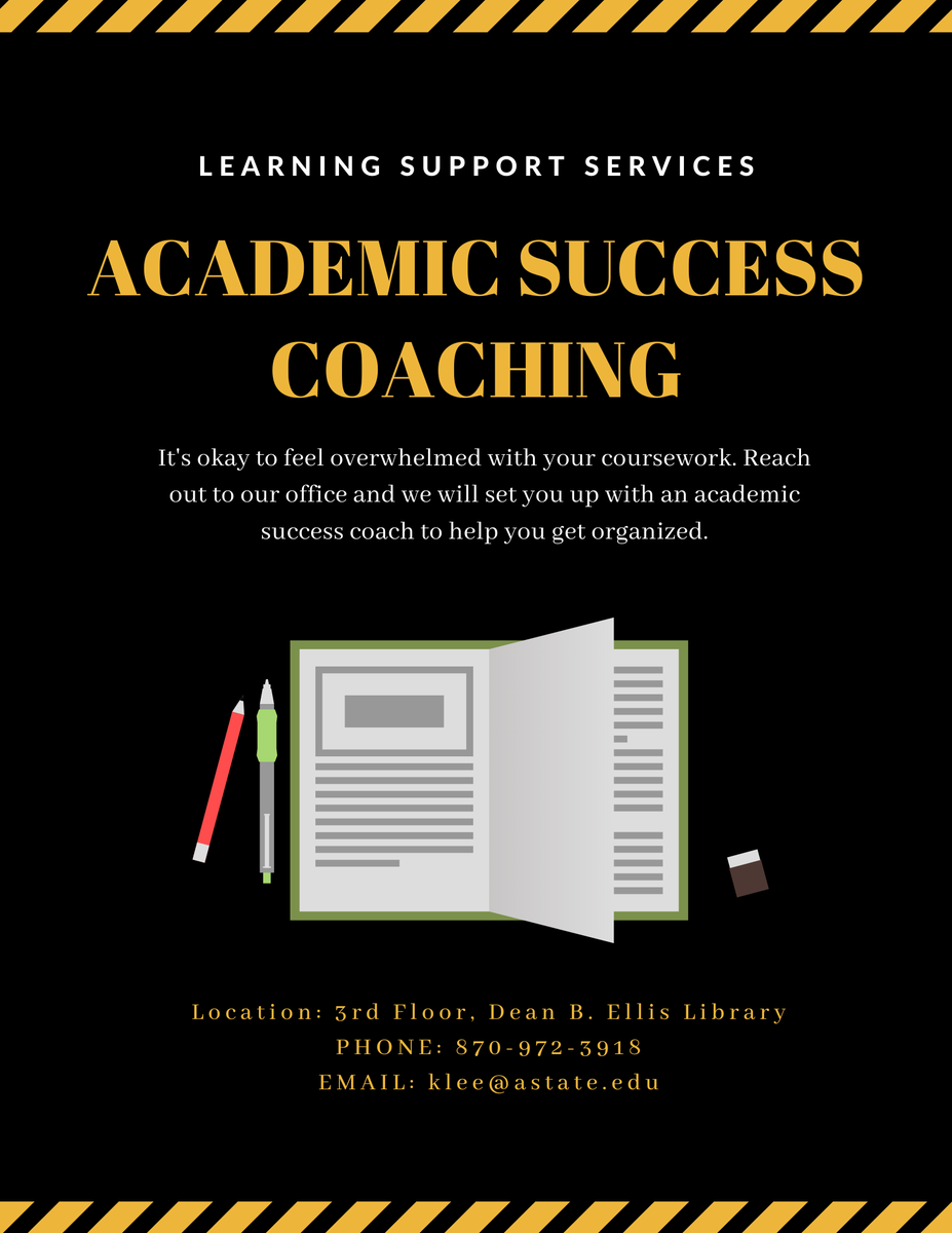 As midterms have now wrapped up, you may have noticed that you need help organizing your weekly schedule, sharpening study skills, or juggling everything that college has thrown your way this semester. Reach out to us for help!