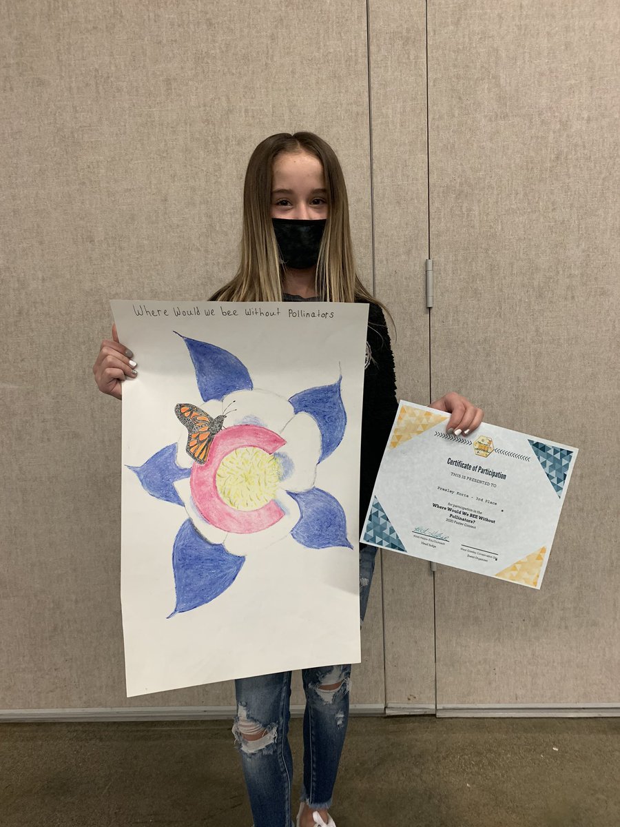 alsporleder's tweet photo. Congratulations to this Hawk who placed 3rd in a nation-wide art contest about pollination. This was a great cross-curricular activity, and we are proud of all our participants! @SMS_hawks #EnvironmentRE4 #AuthenticRE4 https://t.co/TjnvhqAVH0