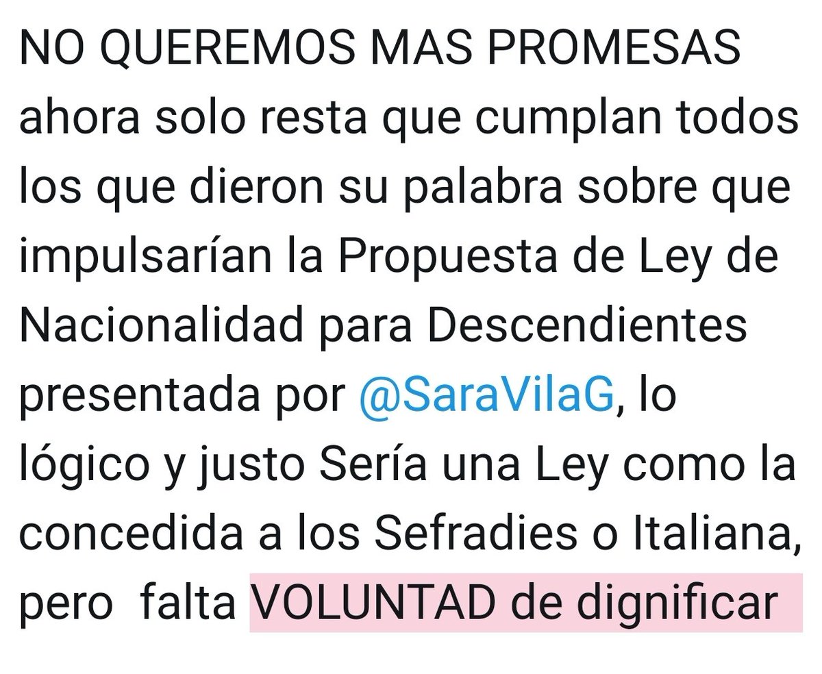EspanolesEn's tweet photo. @SaraVilaG @velazquedu @iunida @izqconfederal @EnComu_Podem 
@pp_exterior @CiudadanosCs @PSOEexterior @M_Presidencia @Senadoesp @ForoAsturias
@espaexterior @coalicion @populares @sanchezcastejon @PabloIglesias ustedes deciden si ¿Hacen Justicia o no?🙌⚖🇪🇦🌍
#LeydeDescendientesYa https://t.co/koQowXS05K