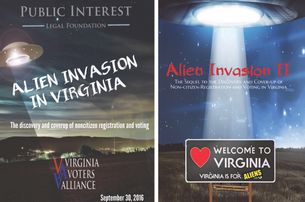 7/ In 2016 and 2017, the group published two reports, “Alien Invasion in Virginia” and “Alien Invasion II,” which named thousands of Virginians PILF claimed had voted despite being noncitizens.