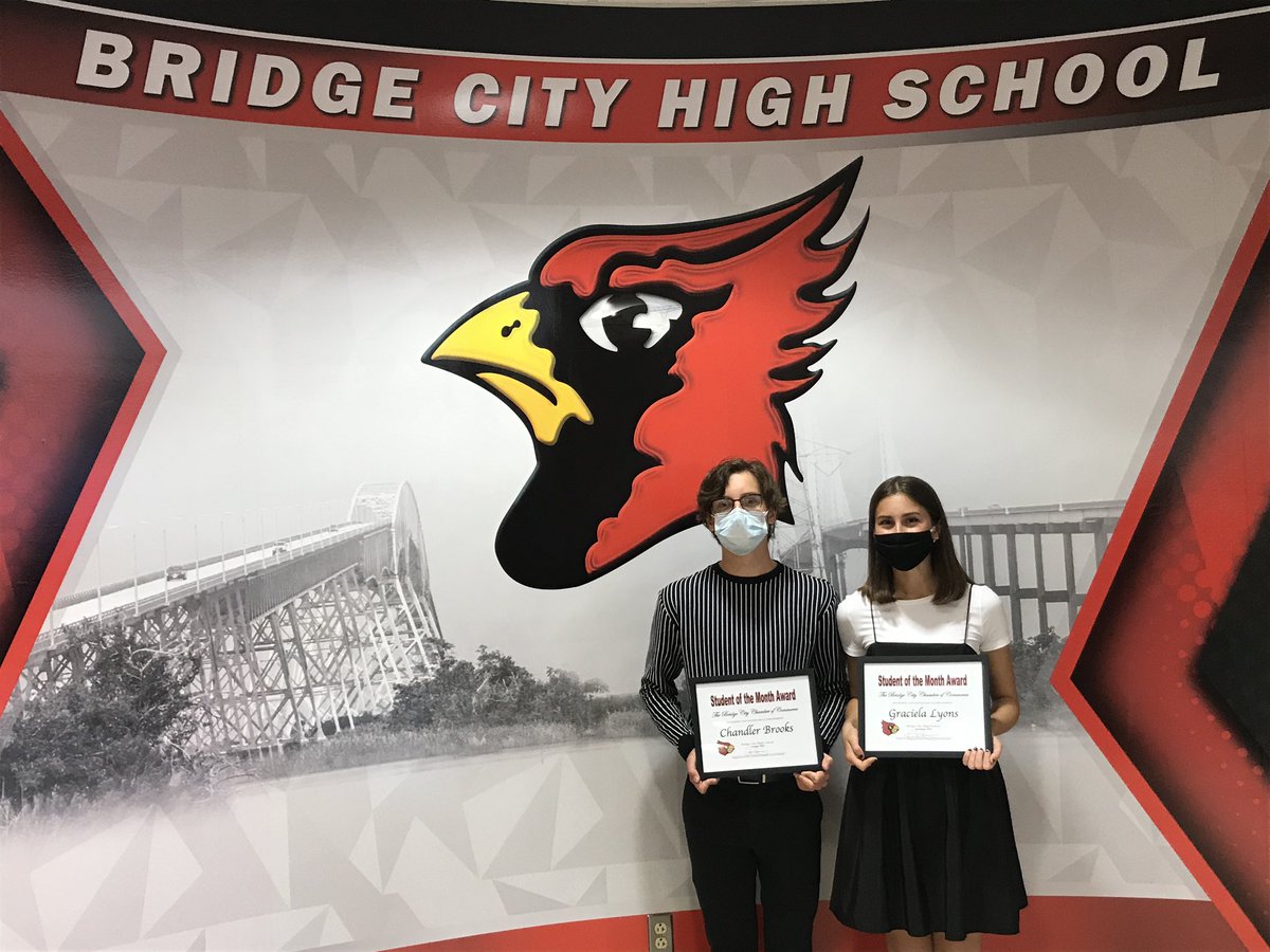 BridgeCityHS's tweet photo. CONGRATS🎉Graciela Lyons &amp; Chandler Brooks BC Chamber of Commerce September/October Students of the Month‼️
#CARDINALPROUD https://t.co/WpvpvADU8U
