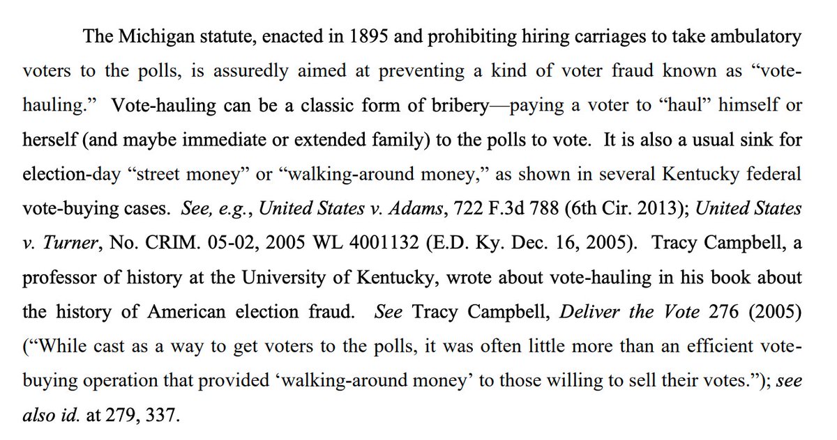 NEW: 6th Circuit U.S. Court of Appeals rules for Michigan’s GOP-led Legislature, reinstates state ban on paid voter transportation for 2020 election