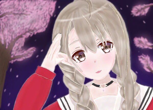 背景を結構がんばったイラスト #このタグを見た人はラフ画とその完成絵を見せる 