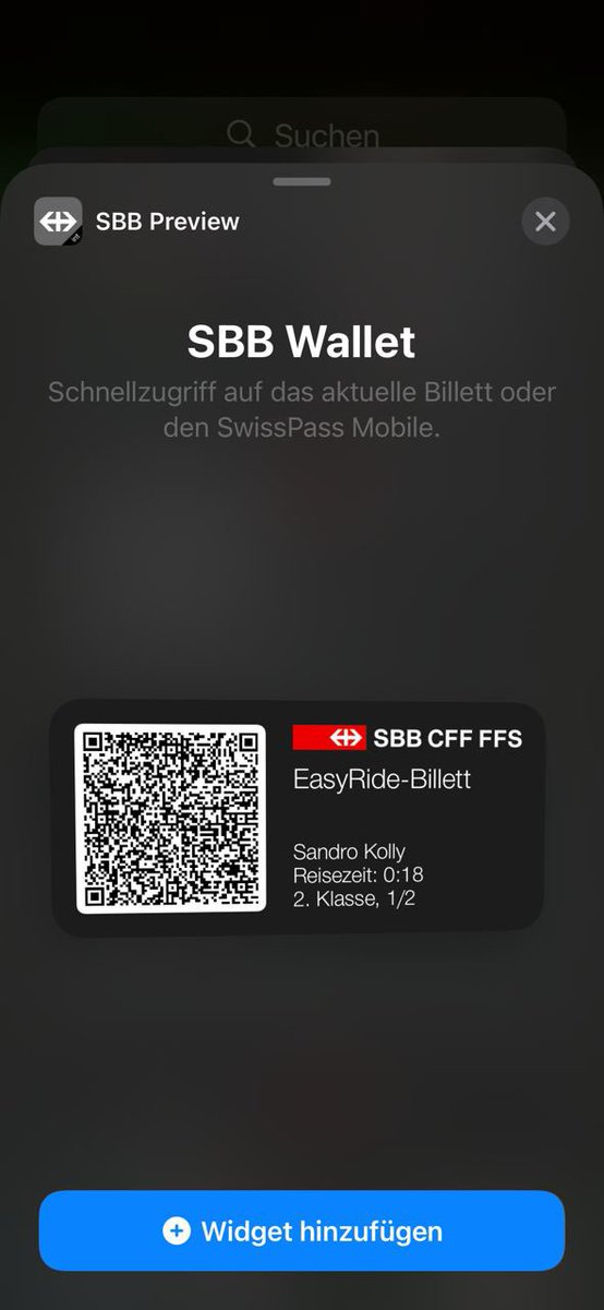 SBB Preview v11.4.0 für iOS &amp; Android!
- iOS 14 Widget: Schnellzugriff auf das aktuelle Billett oder den SwissPass Mobile.
- Optimierungen beim Touch-Fahrplan.