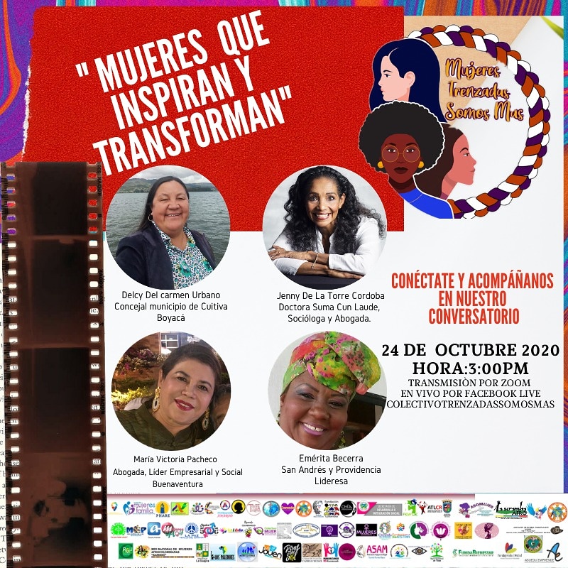 FUNMANOCONTIGO's tweet photo. Bueno la cita este sábado 24 de octubre.invitadas y invitados a nuestro programa para ir en un  viaje con  estas 4 mujeres mágicas que inspiran y transforman el territorio. 
@GheidyGallo 
@TrenzadaSomosCo 
@equidad_mujer 
@ONUMujeresCol 
@ADR_Colombia 
@mluciaramirez 
@nablamer https://t.co/Z3z0GMNYp4