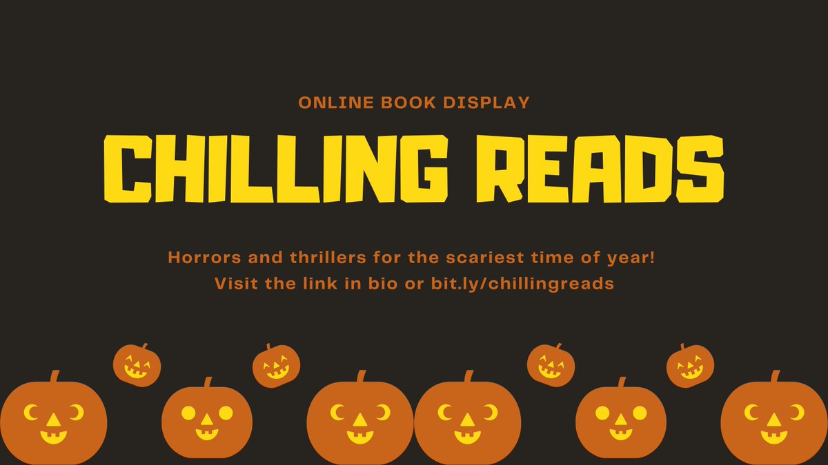 Check out our online #book display of horrors and thrillers on Sora! Visit bit.ly/chillingreads