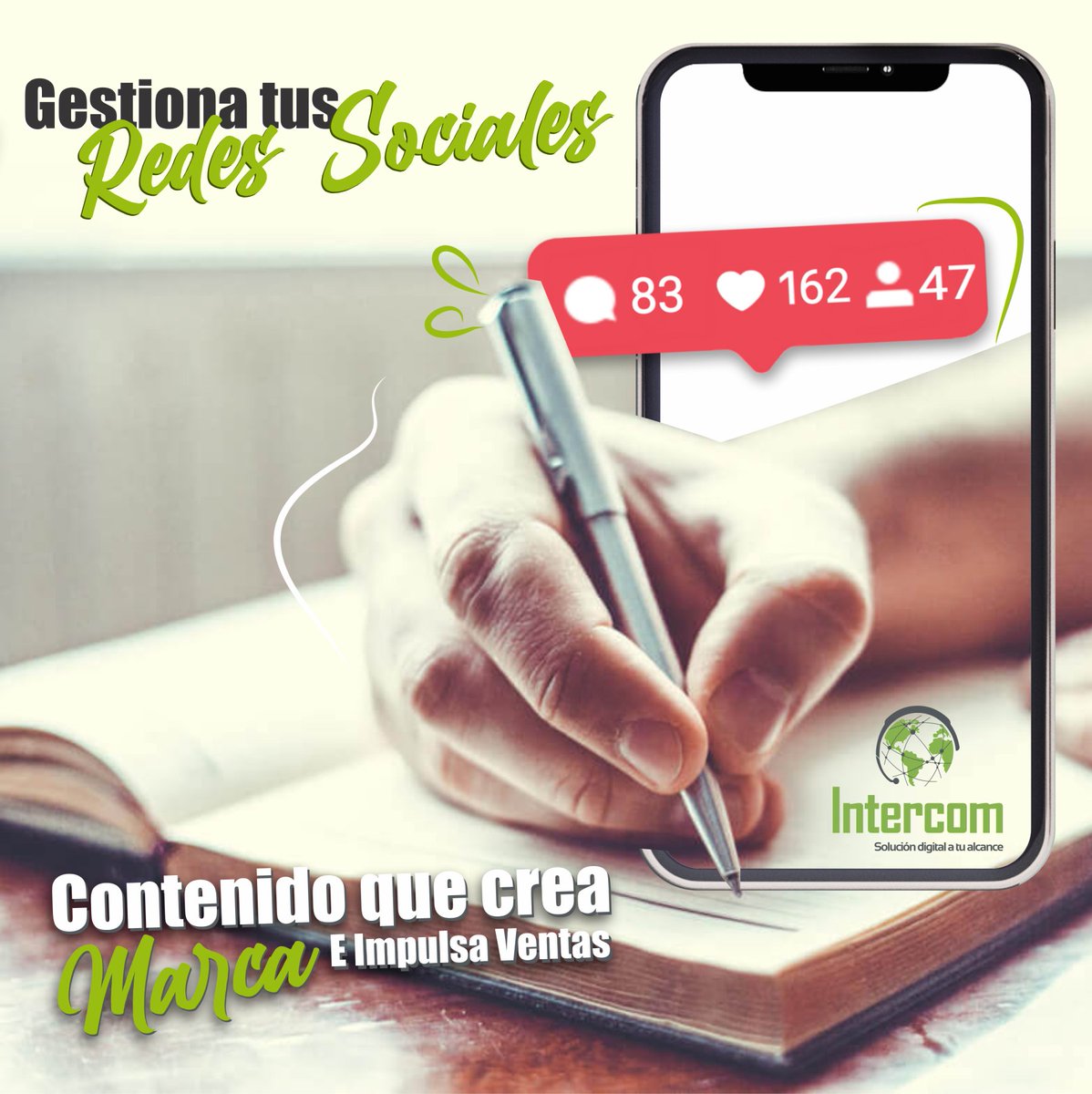 intercom_ve's tweet image. ¡Gestiona tus 𝐫𝐞𝐝𝐞𝐬 𝐬𝐨𝐜𝐢𝐚𝐥𝐞𝐬 con un grupo de profesionales especializados en 𝐌𝐚𝐫𝐤𝐞𝐭𝐢𝐧𝐠 𝐃𝐢𝐠𝐢𝐭𝐚𝐥 𝐞 𝐈𝐦𝐩𝐮𝐥𝐬𝐨 𝐝𝐞 𝐕𝐞𝐧𝐭𝐚𝐬!💯

✔️️Creación de Logo y Highlights
✔️️Redacción de Contenido
✔️️Campañas Publicitarias
✔️️Impulso de Ventas