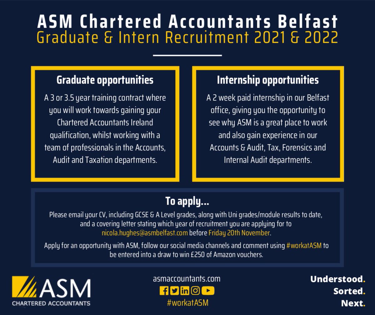 Our Graduate and Intern Recruitment Programme for 2021 and 2022 is now live!

For more information on how to apply, see below. #workatASM