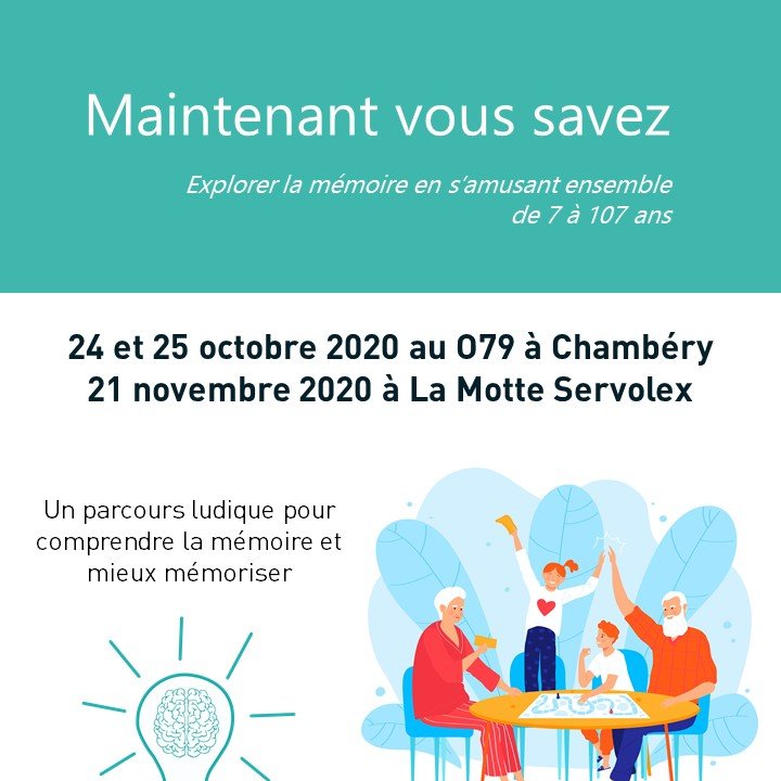 Le o79 accueille l'événement "Maintenant vous savez" : un parcours pour tester sa mémoire en famille ! Ce week-end Découvrez des ateliers, des astuces et des ressources pour apprendre à mieux mémoriser tout en jouant ! Inscription préalable obligatoire o79.fr/evenements/mai…