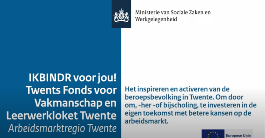 LerenenWerken's tweet photo. Ons Leerwerkloket Twente en Twents Fonds voor Vakmanschap willen samen heel graag de #ESFAward2020 winnen. Stemmen kan tot zaterdag 31 oktober. Help ze winnen, kijk het filmpje #IKBINDR voor jou en stem! https://t.co/qN9kEV2Jjr
#LLO #leerwerkloket #twente #leerwerklokettwente https://t.co/qfDwDATQ9C