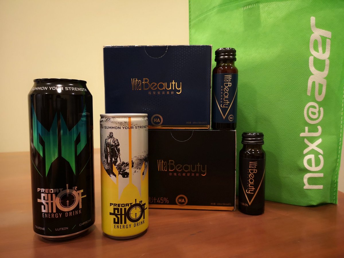 Expanding in Acer's beverage line of products, from 250ml & 500ml Predator Shot, collagen drink, and now, lutein in drinks! To cover the need of all PC gamers/users?! 😎 #Acer #NextAtAcer #PredatorShot #collagen #lutein https://t.co/xrgh1H5G5t
