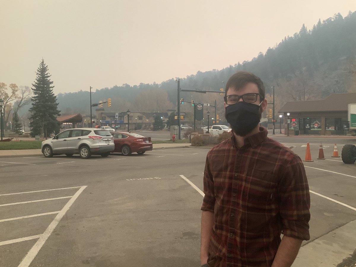 Alec Rogers just moved to Colorado and woke up to intense smoke from his downtown Estes Park apartment. He’s a trained forester and now gives wildlife photography tours. “I’m just watching the fire very intensely. It seems to just get closer and closer as more of them pop up.”