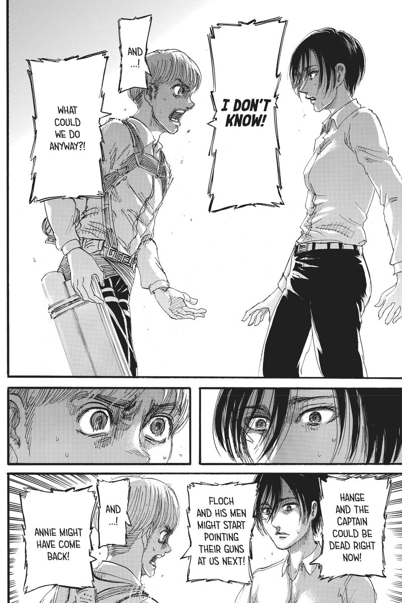 when they got into fight when armin said "I'm sure he wouldnt have snapped on you like that." mikasa's mouth opened as if she could feel his pain, she didn't mean to make armin think or say that.... she felt bad....