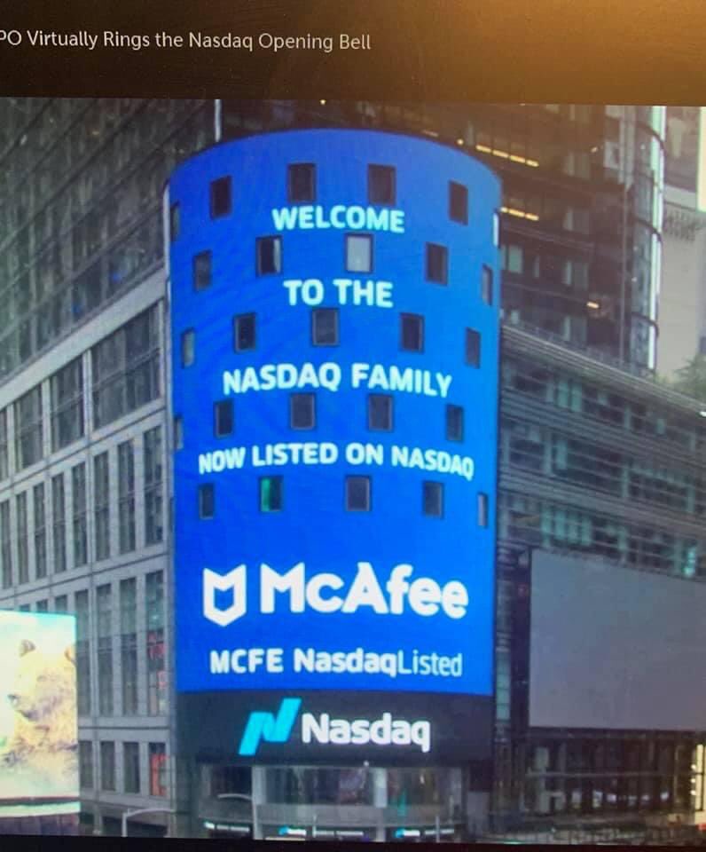shailajashankar's tweet photo. Exciting day and exciting times ahead for our #McAfee family #MCFE !! https://t.co/oZp3NE95gT
