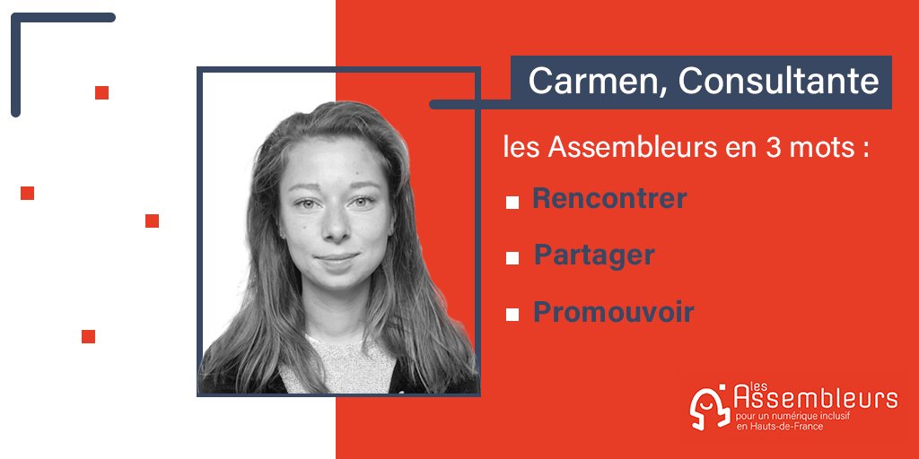 Assembleurs's tweet photo. ⚡On finit la semaine avec le portrait 📷 de @CarmenRouchet de @Plus2POP @Assembleurs
#numeriqueinclusif #inclusionnumerique #TransnumHDF #hautsdefrance @SIILABHDF @hautsdefrance https://t.co/oaJjcVqETW