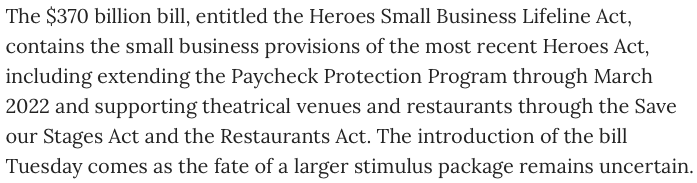 The #RestaurantsAct and #SaveOurStages Act re-emerge in new Senate small business bill introduced by @SenSchumer @BenCardinforMD @SenatorShaheen @ChrisCoons https://t.co/pKt52X2x74 https://t.co/t2dRfyx2pa