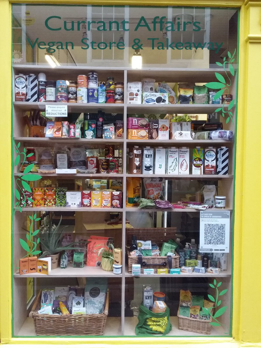 Our new display shelves looking fabulous and filled with vegan goodies for you #Leicester #plantbased #vegan  #losebylane #ShopLocal #currantaffairs