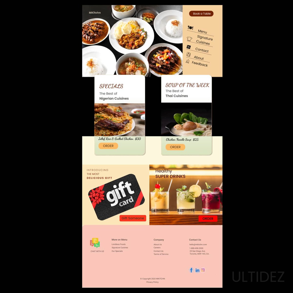 UltiDez's tweet photo. MKitchn Restaurant web design by yours truly @ultidez 

Contact us for all your website needs - website redesign/upgrade, new website development, website management, etc

#businesscanada #restaurants #webdesign #digitalmarketing #ultidez #torontobusiness #BusinessOwner #Website https://t.co/eTrhkvshYU