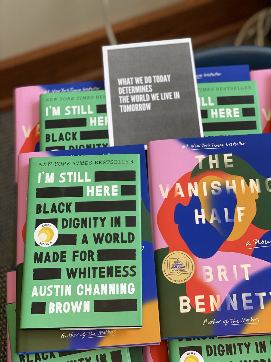 brendadrakepio's tweet photo. Excited for the next two months of our Reading Through Privilege book group!!! Out anti racist book will be @austinchanning’s little green book. Our fiction book featuring black lead characters will be “The Vanishing Half” by @britrbennett. https://t.co/T9RRdQcXeB