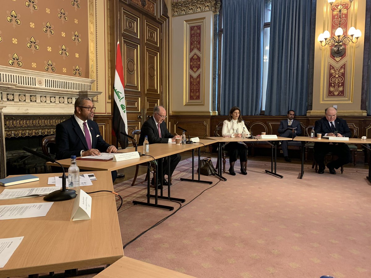 The UK and Iraq, @JamesCleverly and @AliH_Allawi ,launch the Iraq Economic Contact Group in London to galavanise international support for the Iraqi government’s economic reforms.