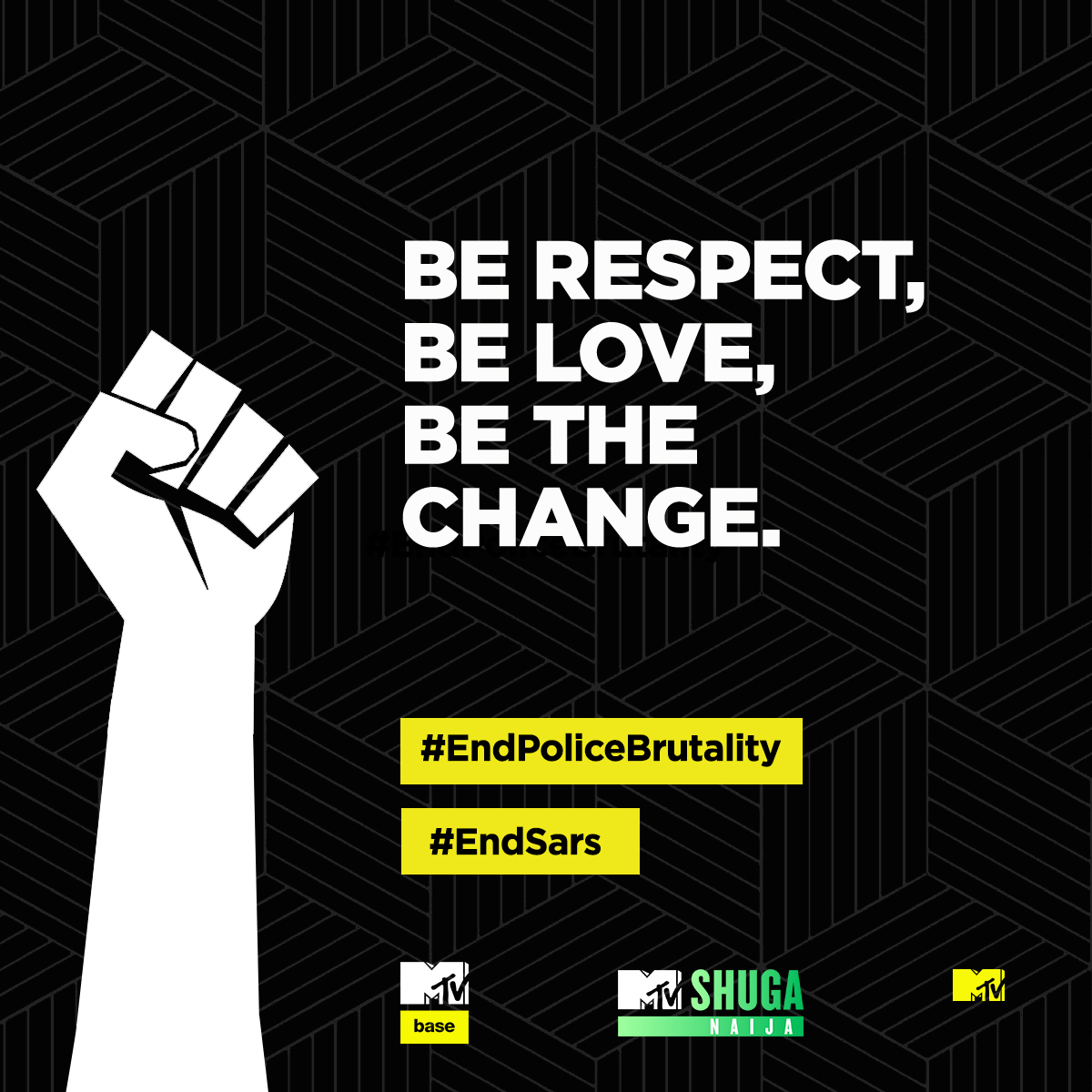 Wir stehen hinter dem Aufruf zur Beendigung der Gewalt und zu #endpolicebrutality und unterstützen unsere Kollegen und Menschen in Nigeria. #EndSars

Wir stehen UNITED für CHANGE und DIGNITY FOR ALL.