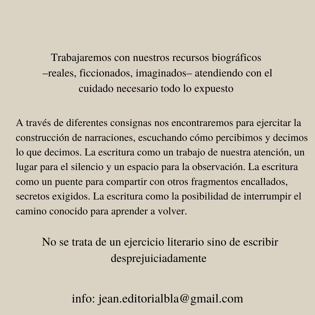 Oportunidad para escribir juntxs.