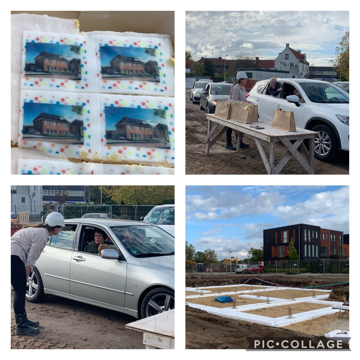 Een Drive Thru als start bouw happening! Kopers konden in hun eigen auto de bouwplaats op en kregen een gevulde Goodiebag mee naar huis om thuis te proosten op een goed bouwproces! #ParkVeldwijk #Hengelo #Coronaproof <a href="/TSBouwVastgoed/">TS Bouw Vastgoed</a>