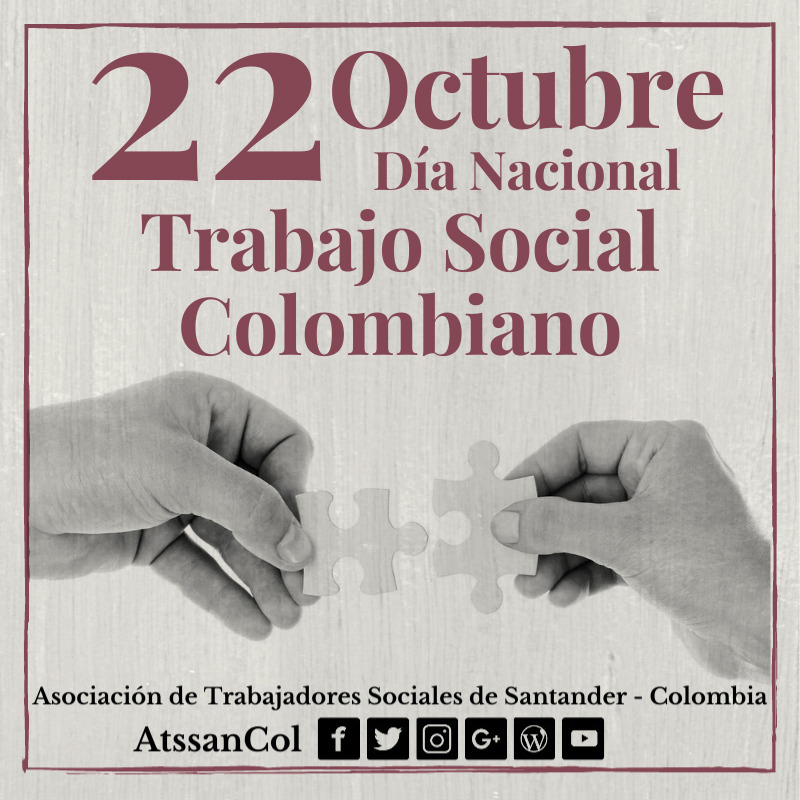 AtssanCol's tweet photo. 22 de Octubre
Conmemoración 
Día del Trabajo Social Colombiano

#TrabajoSocialEnColombia 
#ConstruyendoUnidadGremial
#AtssanCol 
#SoyATSSAN 
#SoyGremioTS
#TrabajoSocialColombia
#DíadelTrabajoSocial
#MiTrabajoEsSocial 
#TrabajoSocialEsCienciaSocial 
#TrabajoSocial https://t.co/8Kngi4yI9o