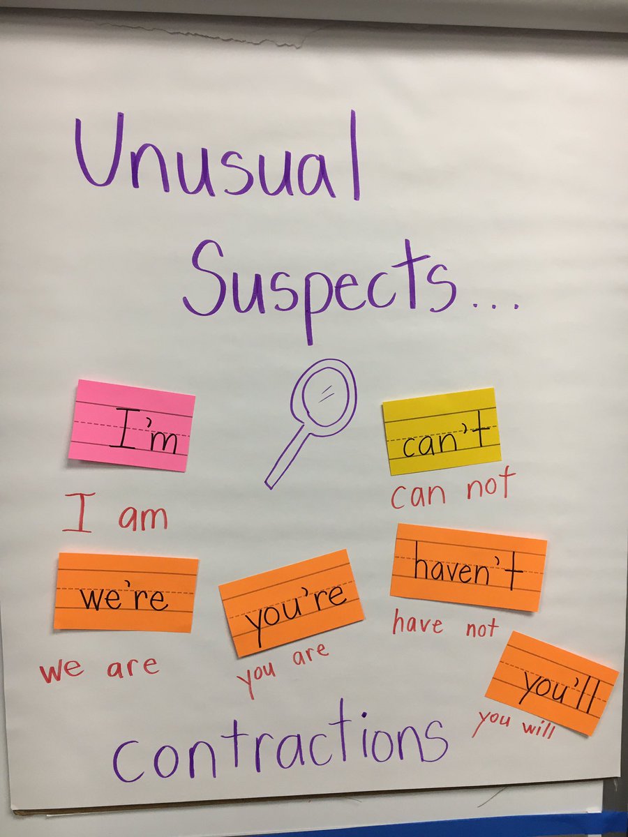 My word detective firsties are spotting unusual words in our books...contractions! <a href="/Jack_D_Johnson/">Jack D. Johnson</a>