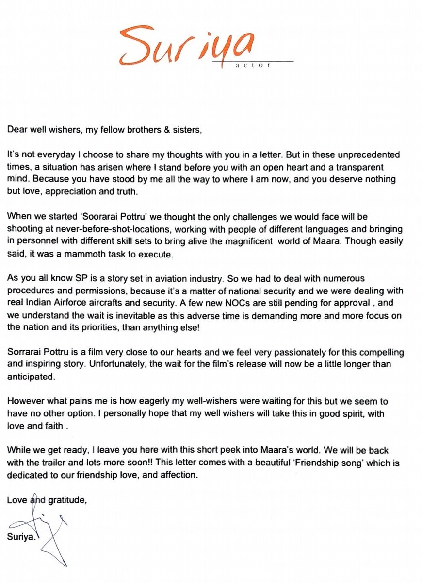 From us to you, an ode to never-ending support and friendship
https://t.co/5KuqtOfX7J
#SooraraiPottruOnPrime
@primevideoin #SudhaKongara @gvprakash @2D_ENTPVTLTD
@rajsekarpandian https://t.co/c447emLnyf
