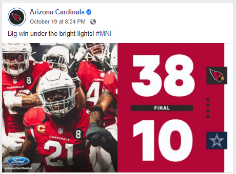 Notable game entitlement/score graphic partners this week:•  @CommunityAmerCU x  @Chiefs•  @CacheCreekCR x  @49ers•  @Ford x  @AZCardinals/ @HoustonTexans•  @amfam x  @AtlantaFalconsSome are unique. Some have been there the whole season & saw spikes here specifically.(6/8)