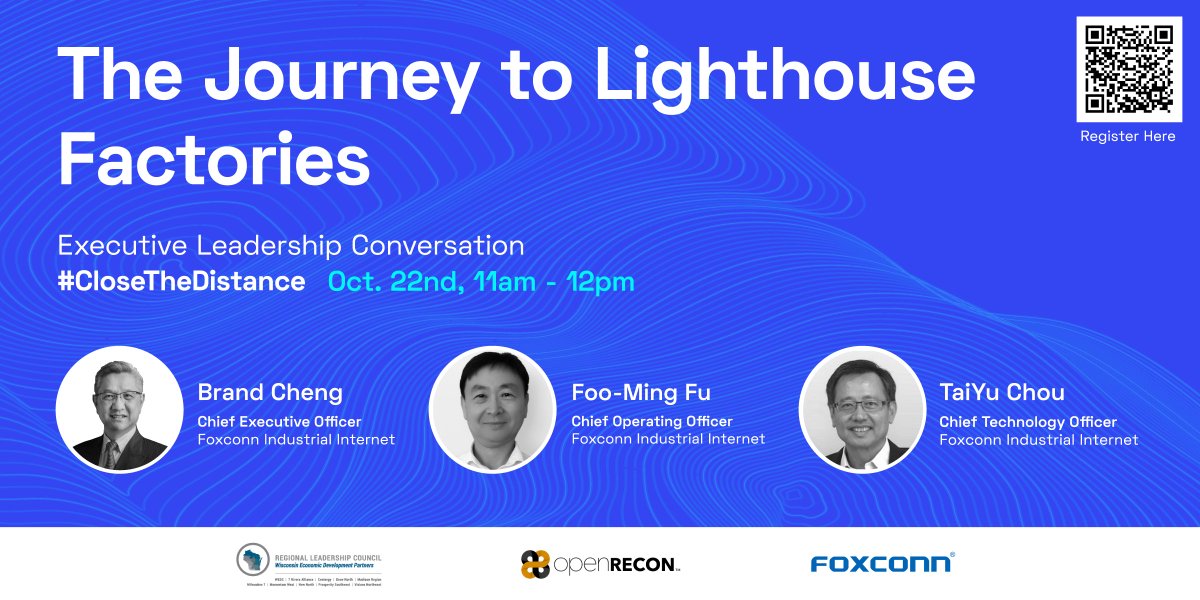 Join us in ONE HOUR (11am CST) for a #ClosetheDistance special edition: The Journey to Lighthouse Factories. This FREE webinar will feature executive leadership from Foxconn Industrial Internet <a href="/USA_Fii/">Fii USA</a> moderated by <a href="/ArikJohnson/">Arik Johnson</a> REGISTER NOW: cor.vc/closethedistan…