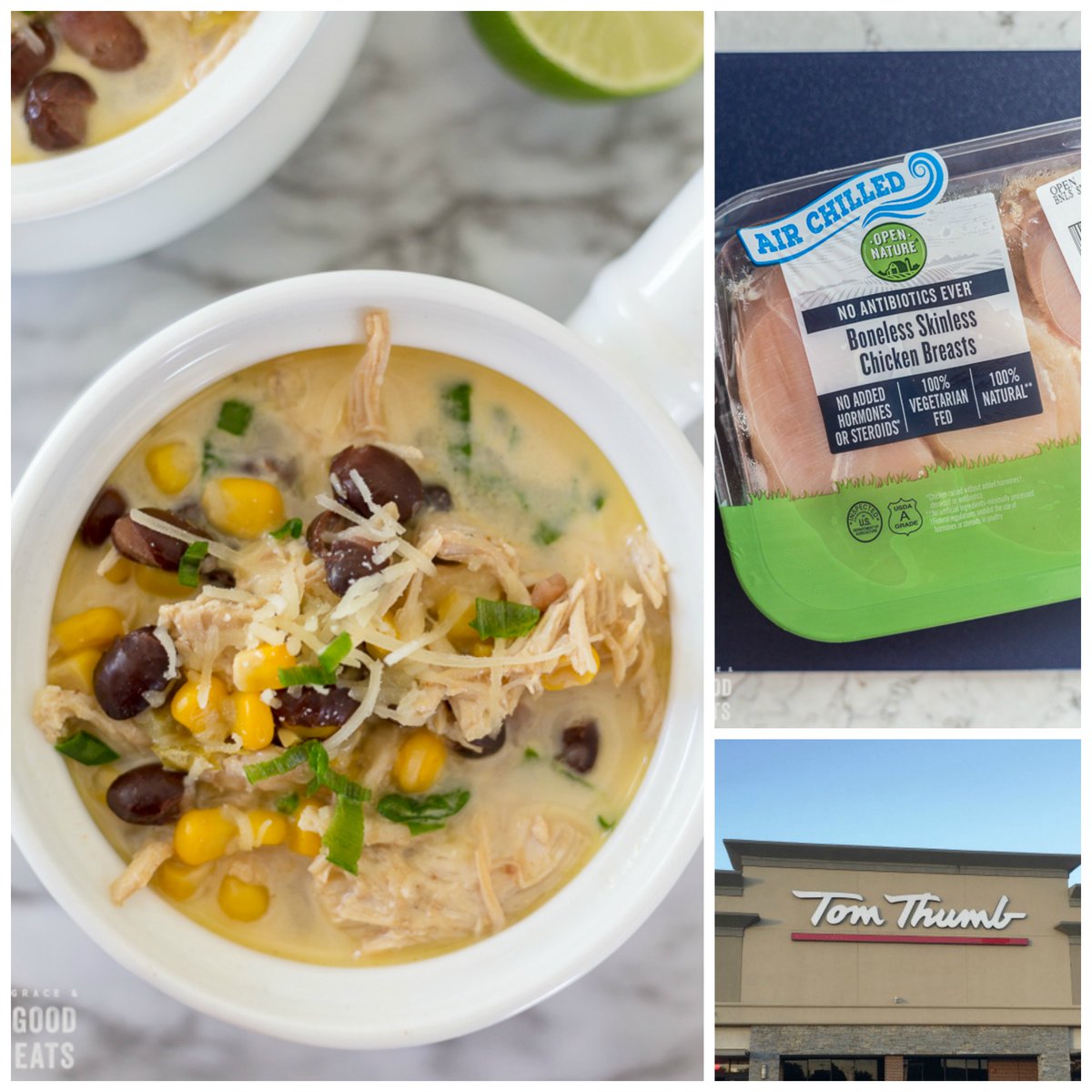 AD: Green Chile Chicken Soup made with #OpenNature air chilled boneless chicken breasts from <a href="/TomThumb_Stores/">Tom Thumb</a> black beans, corn, and spices will be your new favorite fall recipe! Top with avocado chunks, sour cream, or tortilla strips for an easy meal. lnk2.io/wXmlD75