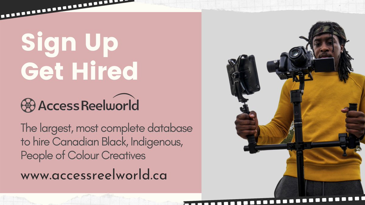 Broadcasters &amp; production companies are looking to hire you on AccessReelworld.ca, a hiring and networking database for Canadian Black, Indigenous, People of Colour creatives.

Get hired today at AccessReelworld.ca

<a href="/ReelworldFilm/">Reelworld Screen Institute</a>