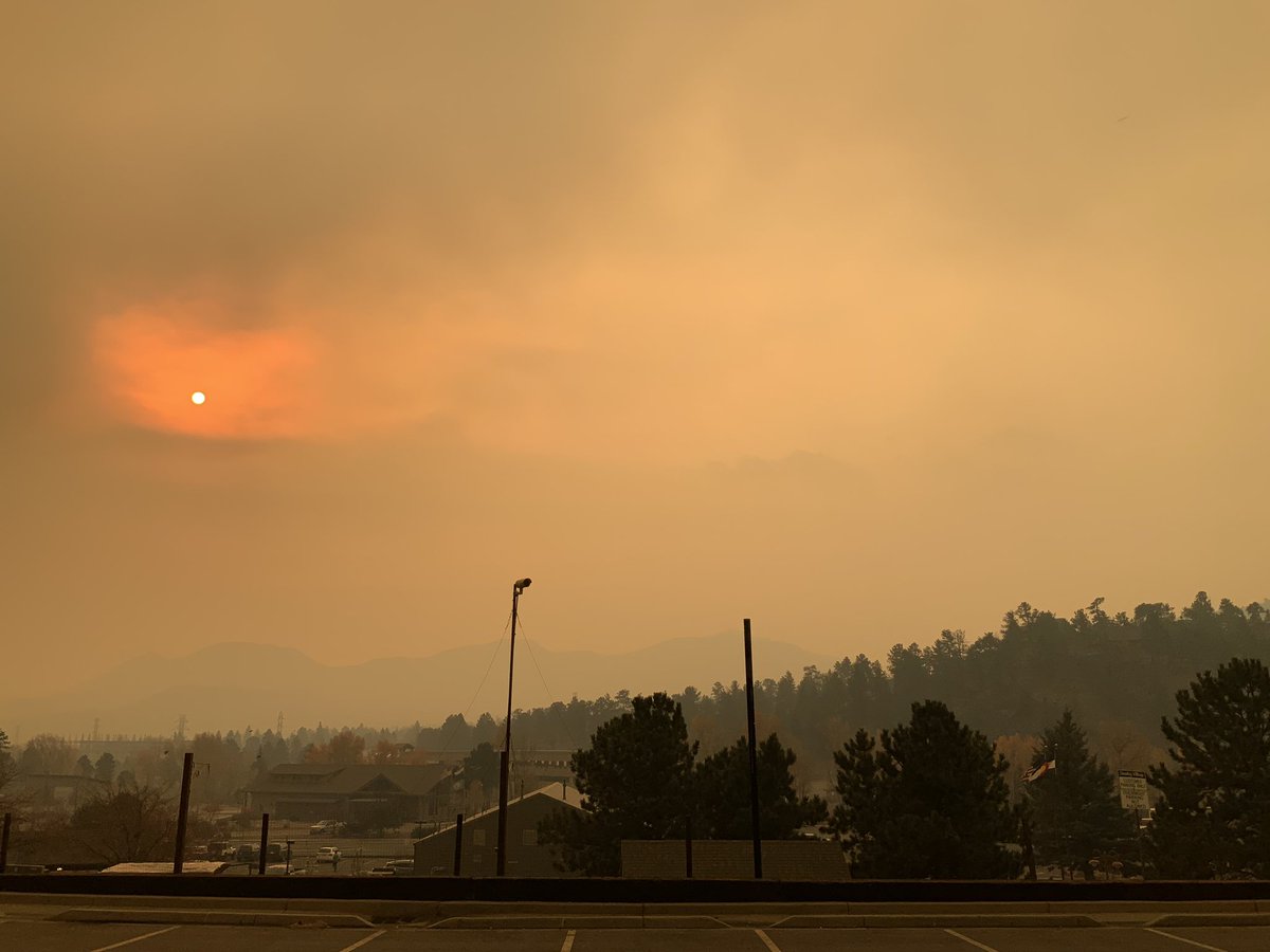 A smoky sun in Estes Park