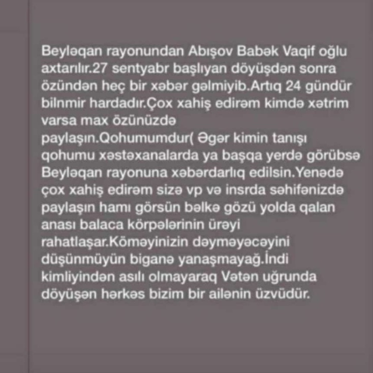 Tanıyan görən bilən olar deyib paylaşıram:(