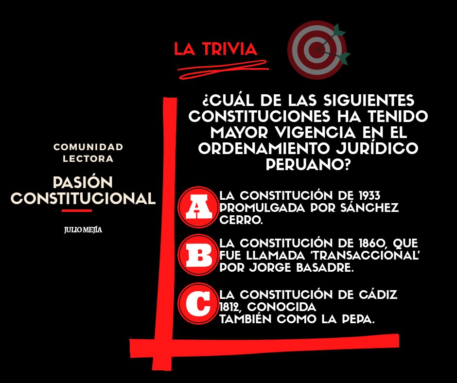 PasionConsti's tweet photo. #Perú 🇵🇪 Estimada comunidad lectora de Pasión Constitucional compartimos #LaTrivia 
Comenta tu respuesta, te leemos.🤓 #JuguemosEnCasa https://t.co/gNOTVrDYps