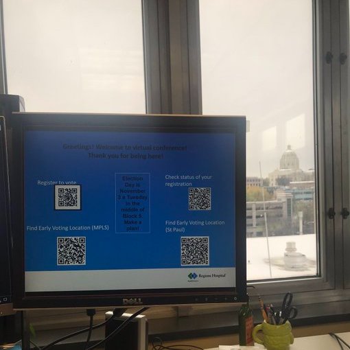 One of our Regions Hospital chief residents presented a morbidity and mortality conference yesterday. (virtually from the comfort of her office) Started the hospital wide presentation off with some voting info s/o 
@MargotZarinPass !
