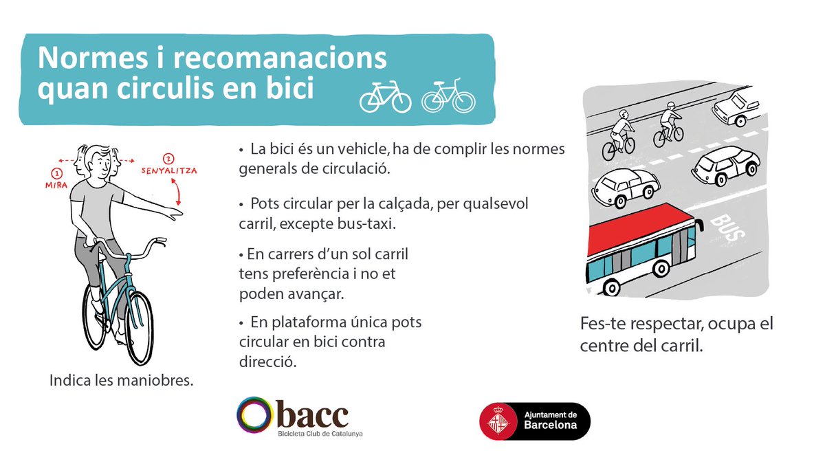 bacc_cat's tweet photo. La campanya #Bcivisme interpel·la a les persones que circulen amb 🚲 per #Barcelona per fer-los coneixedors/es de la normativa i sàpiguen quins són els drets i deures de la #bicibcn
👉 Ajuda'ns a difondre #bicibcn 😘 https://t.co/uIWTYEwkLK