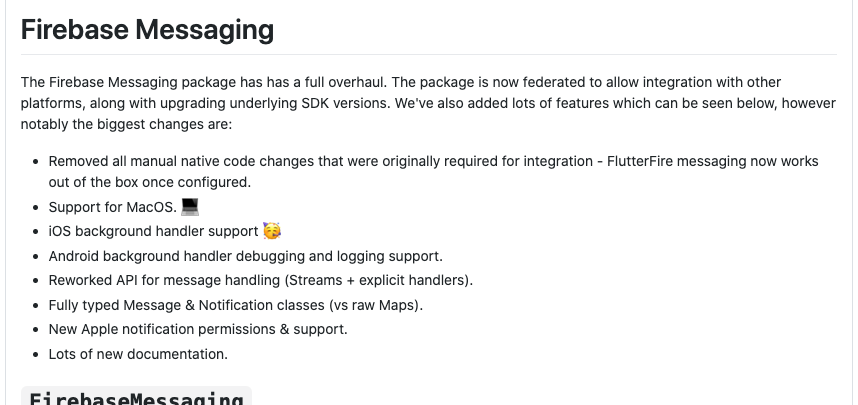 mikediarmid's tweet photo. The @FlutterFireDev FCM rework is about to land as dev release, mind blowing amount of work went into it 🤯 check out some of the new features/improvements coming.

We'd love ALL your feedback on this one 🤓 https://t.co/3LueBGa5VE