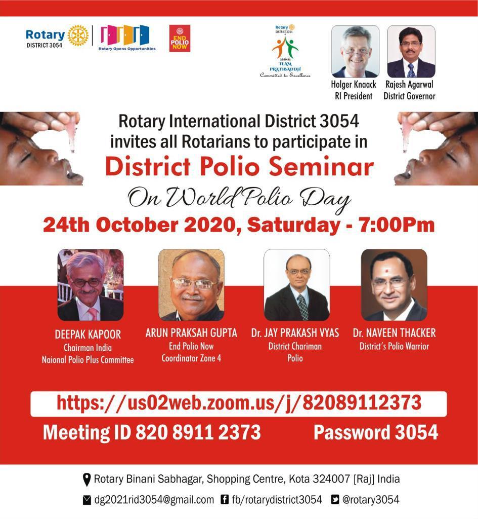 Look forward to speak on challenges faced during #COVID19 to achieve #polioeradication @Rotary3054 @Rotary @Shekhar_Rotary #EndPolioNow @michelzaffran @LovingVaccines