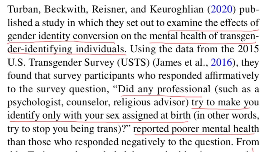 The authors raise multiple issues with this study; which has been used as a rallying call to outlaw so called  #ConversionTherapy responses to Gender Identity issues.