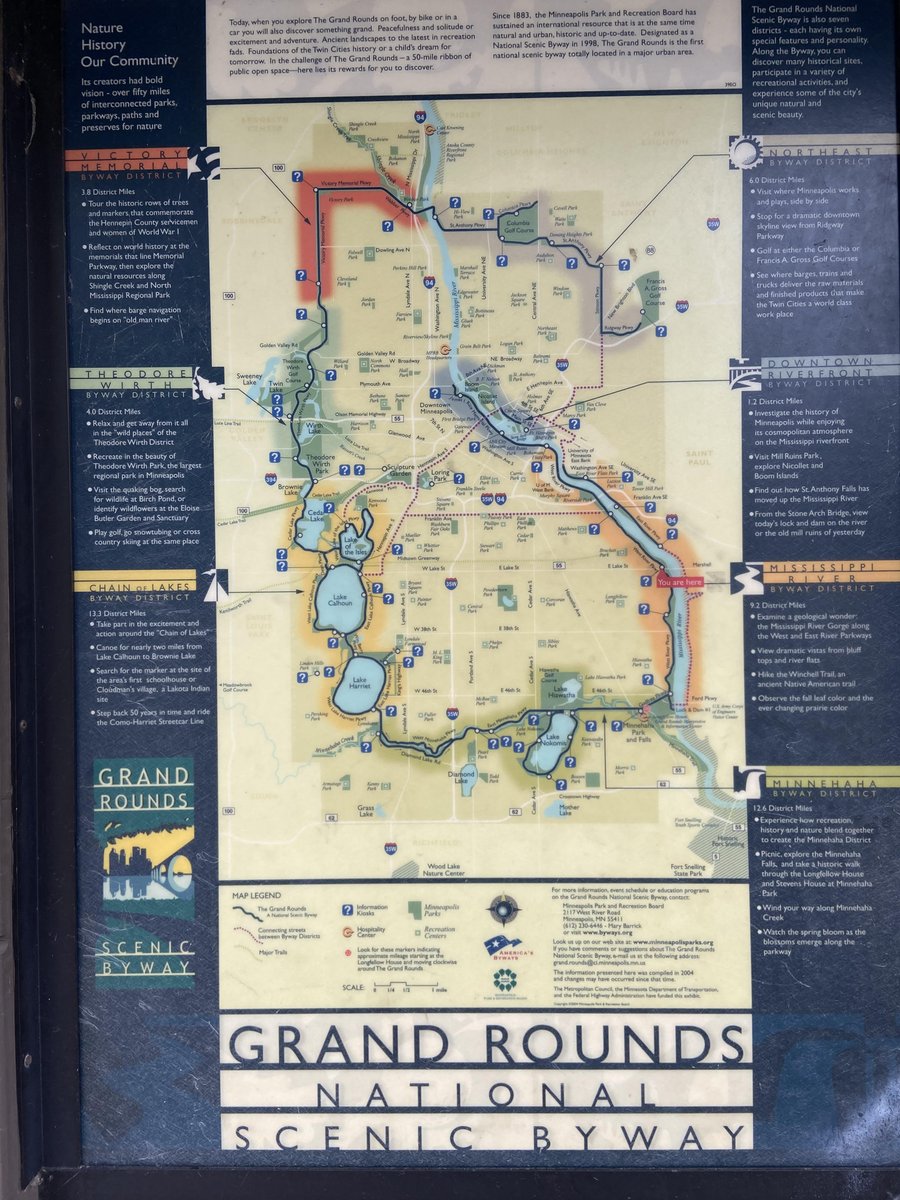 Hoping for warm weather this weekend to participate in Grand Rounds! This aptly named bike trail system circles the city of Minneapolis, including 5 lakes!
