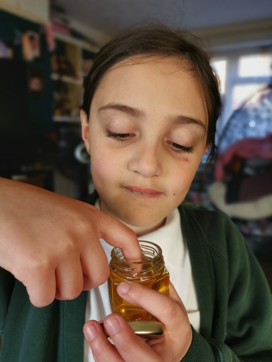 BuryCEPrimary's tweet photo. Great to see the children have wasted no time tucking into their Bees Of Bury School (BOBS) Honey once they got home! https://t.co/yDv7TenG65