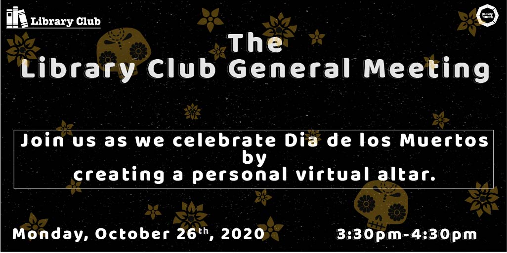 cpplibrary's tweet photo. On Monday, Oct 26, 2020, at 3:30pm, we are having a Library Club General Meeting. We celebrate Dia de los Muertos with a virtual altar. Join us with this Zoom link: https://t.co/AhjEbsitlA
#CPP #CPPLibrary #CalPolyPomona #CPPEvent #TheLibraryClub https://t.co/p9CVpMG20t