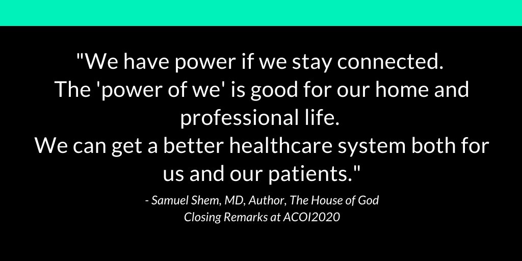 If you missed the <a href="/SamShem2/">Sam Shem</a> keynote at #ACOI2020 this morning, don't worry. It will be available for registrants to view on demand starting tomorrow! 

Don't skip this insightful lecture with lessons from The House of God and previews from the new book, Man's 4th Best Hospital.
