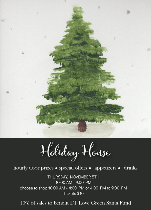 It's a holiday preview party!  Come join us at Point of Origin and support Green Santa on November 5th