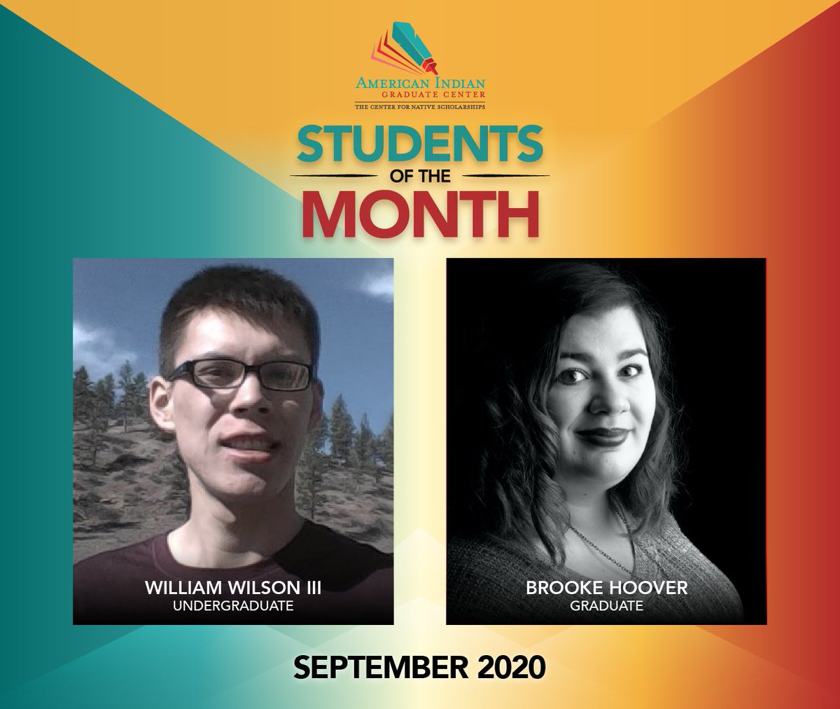 Native_Forward's tweet image. 🎉 Congratulations William (Undergrad) &amp;amp; Brooke (Grad) – our September 2020 Student of the Month awardees!

✅William - ow.ly/Jtiv50BZPLK

✅ Brooke - ow.ly/FLHs50BZPLL

#TheCenterforNativeSchoalrships #MakingTheGrad