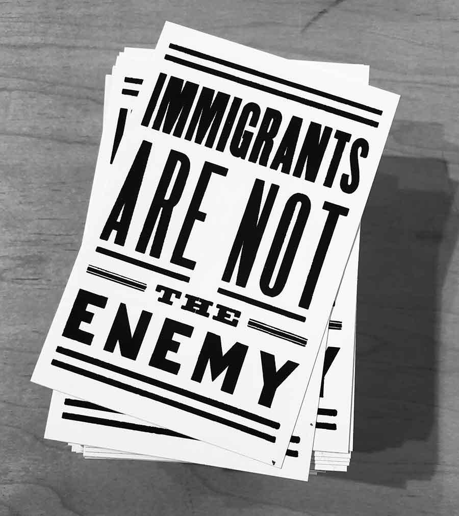 A fresh round of these rad stickers from <a href="/dreamwildly/">Chebble chaplitz</a> justseeds.org/product/immigr…